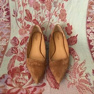 Tan suede flats (great for wide feet)